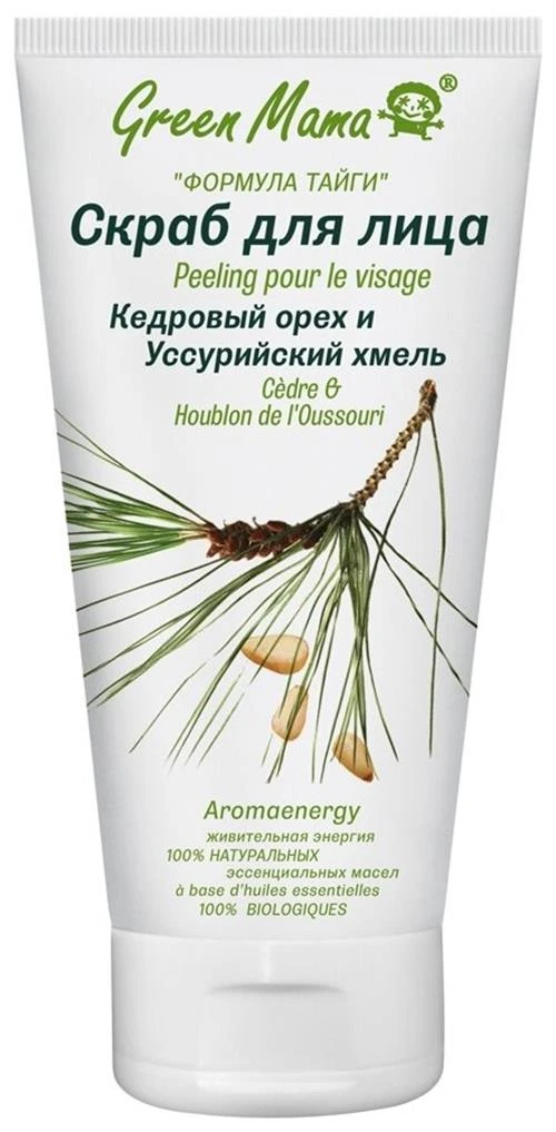 Green Mama скраб для лица Формула тайги Кедровый орех и Уссурийский хмель