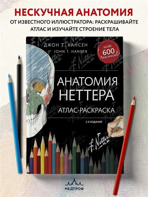 Хансен Джон Т. "Анатомия Неттера: атлас-раскраска"