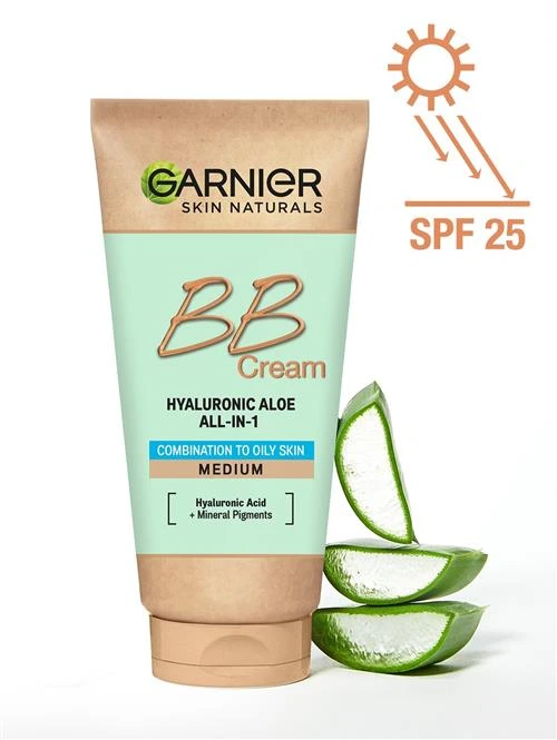 GARNIER BB Крем Гиалуроновый Алоэ-уход 5-в-1 для смешанной и жирной кожи, SPF 25