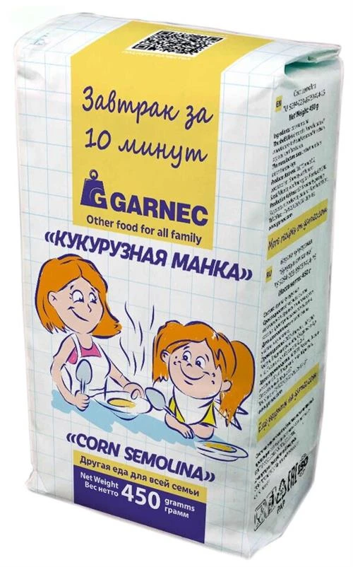 Garnec Крупа кукурузная "Кукурузная манка" без глютена