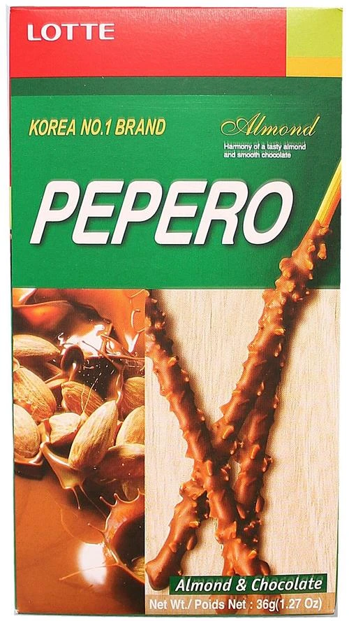 Соломка в шоколадной глазури с миндалем Almond Pepero Lotte