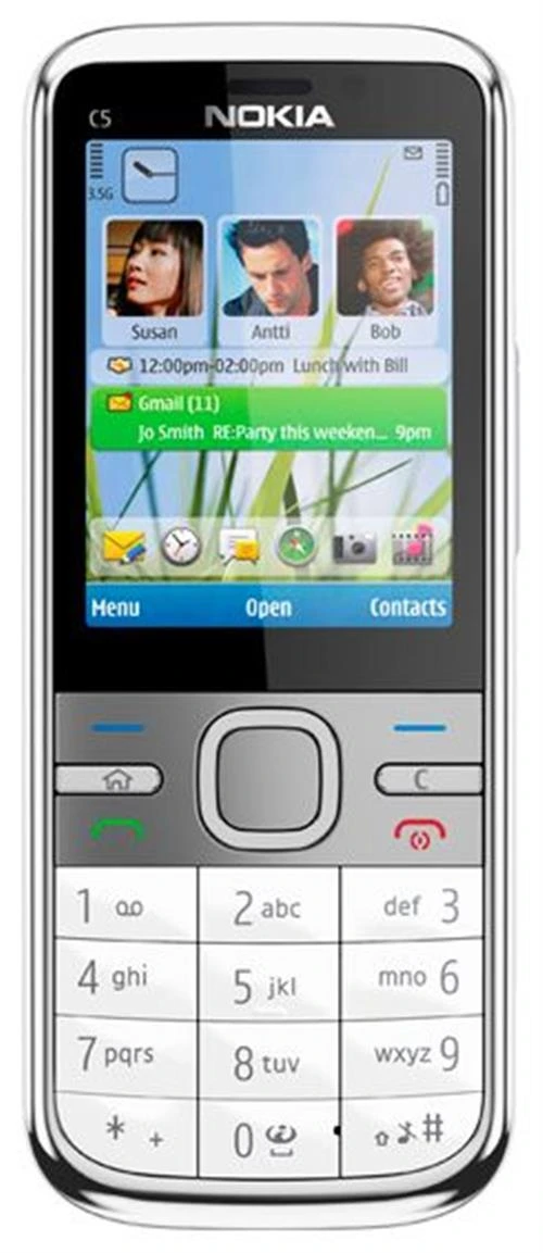 Смартфон Nokia C5-00, 1 SIM, белый/серый