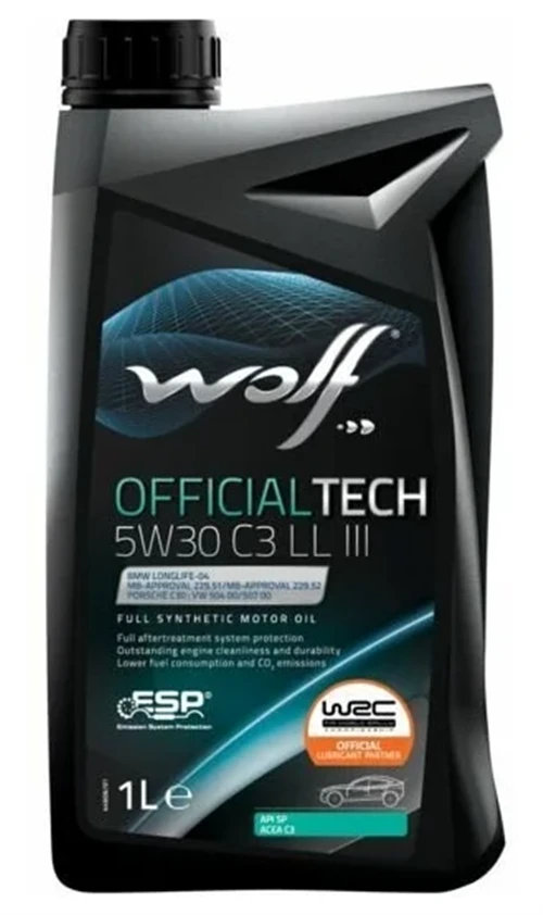 Синтетическое моторное масло Wolf Officialtech 5W30 C3 LL III