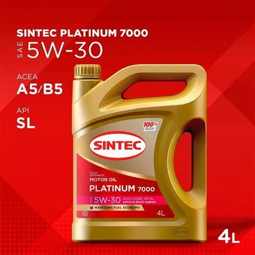 Синтетическое моторное масло SINTEC Platinum SAE 5W-30 API SL ACEA A5/B5