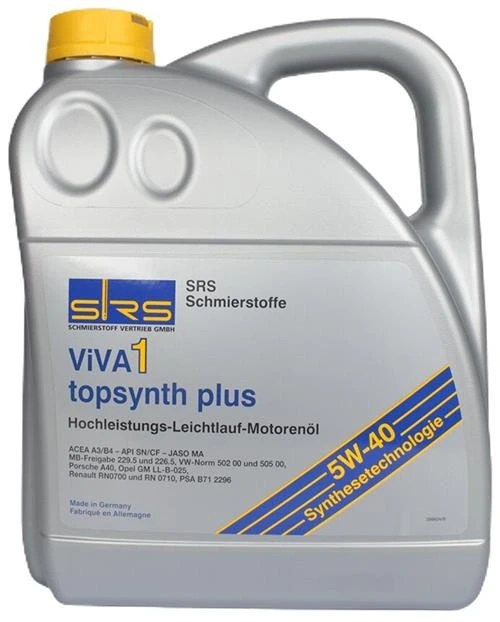 Синтетическое моторное масло SRS ViVA 1 Topsynth Plus 5W40