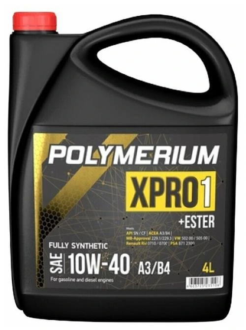 Синтетическое моторное масло Polymerium XPRO1 10W-40 SN