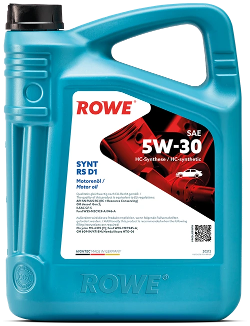 Синтетическое моторное масло ROWE Hightec Synt RS D1 SAE 5W-30