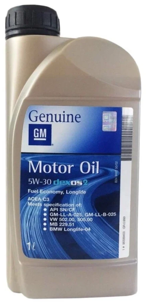 Синтетическое моторное масло GENERAL MOTORS Dexos2 Longlife 5W30, 1 л