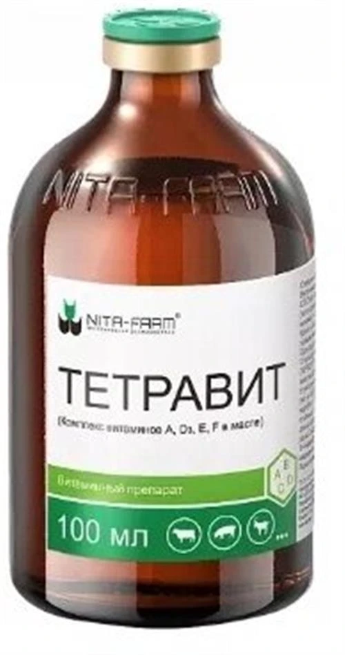 Раствор NITA-FARM Тетравит (комплекс витаминов A, D₃, Е, F в масле)