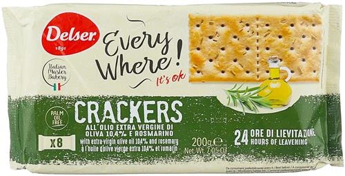 Печенье Delser Crackers Mediterraneo с розмарином и оливковым маслом, 200 г