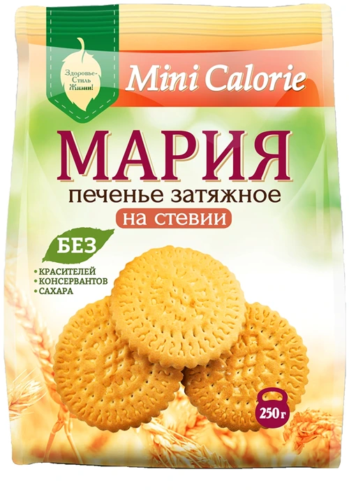 Печенье Mini Calorie Мария на стевии, 250 г, 2 шт.