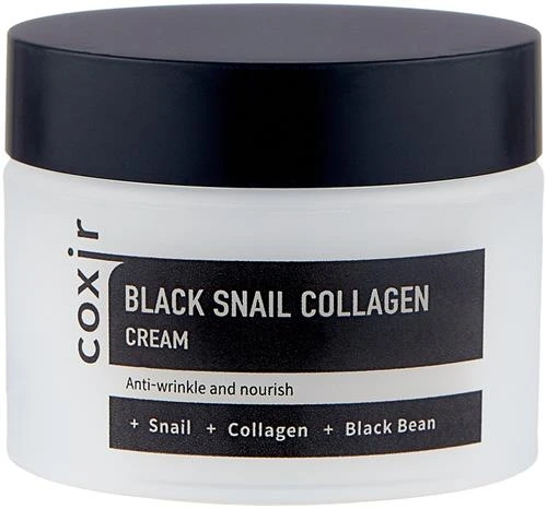 Coxir Black Snail Collagen Cream Крем против морщин с коллагеном и муцином черной улитки для лица