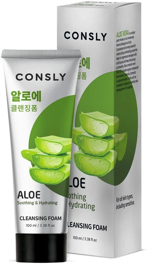 Consly пенка для умывания успокаивающая c экстрактом алоэ вера Aloe Soothing & Hydrating