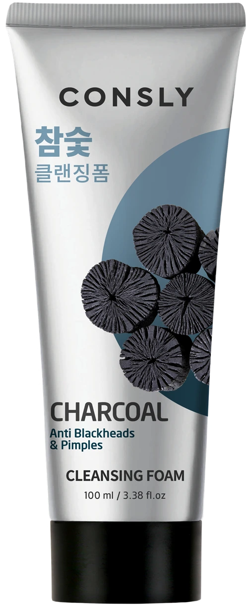 Consly пенка для умывания c древесным углем против черных точек Charcoal Anti Blackheads