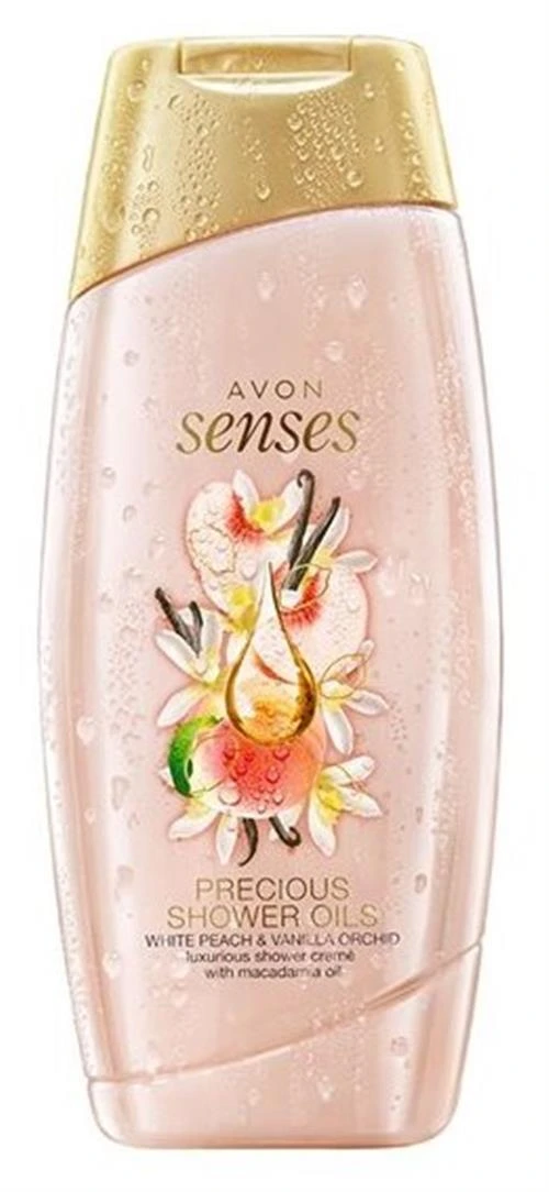 Масло для душа Avon Senses Белый персик и ванильная орхидея