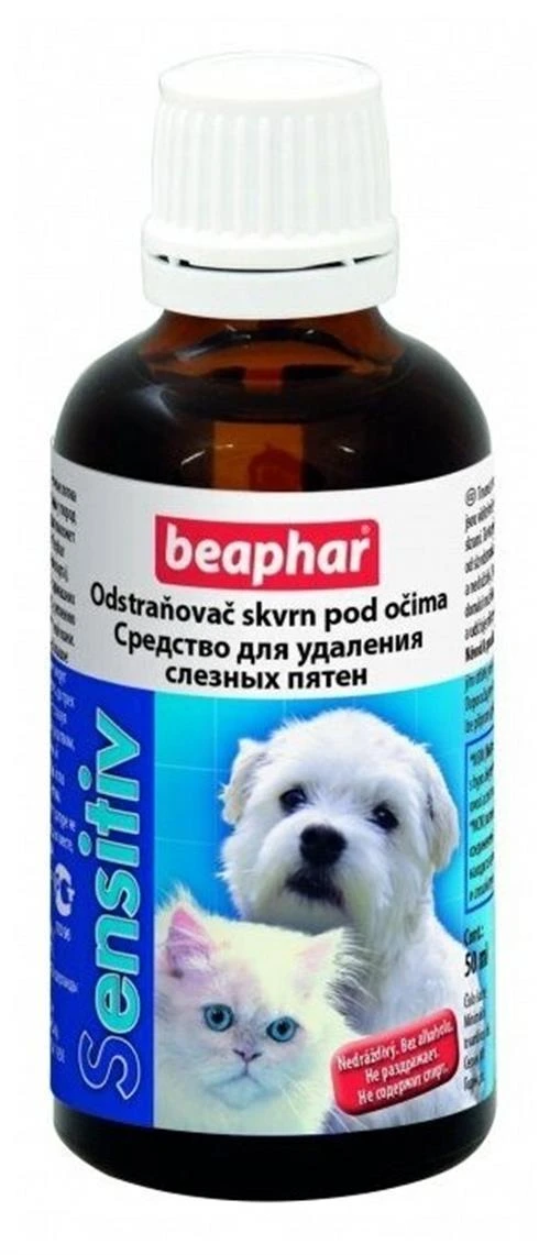 Лосьон -капли Beaphar Sensitiv для удаления слезных пятен у кошек и собак