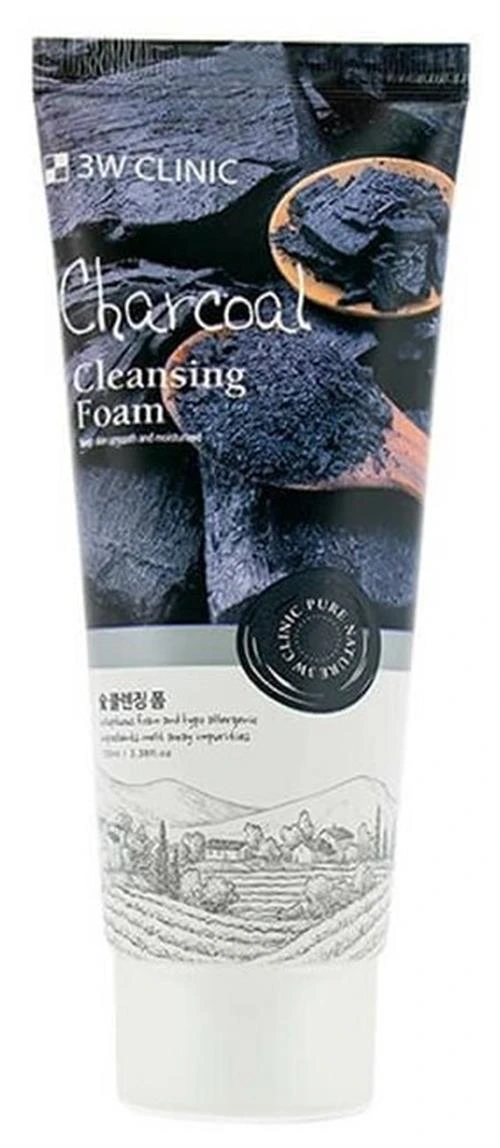 3W Clinic пенка для лица Charcoal Cleansing Foam