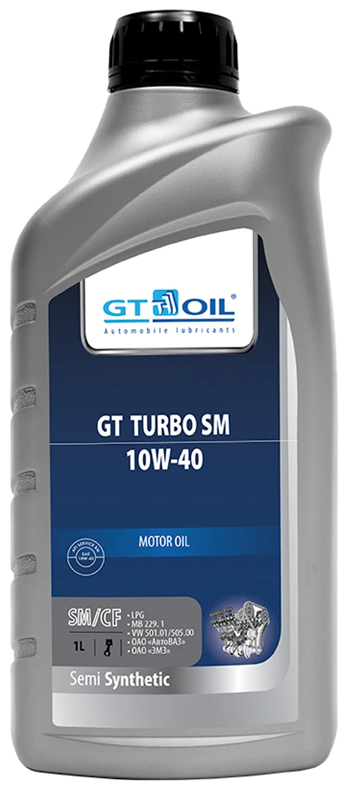 HC-синтетическое моторное масло GT OIL GT Turbo SM 10W-40, API SM, SN/CF