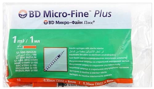 Шприц инсулиновый BD Micro-Fine Plus U-100 трехкомпонентный