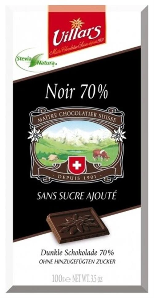 Шоколад Villars Noir 70% горький без сахара