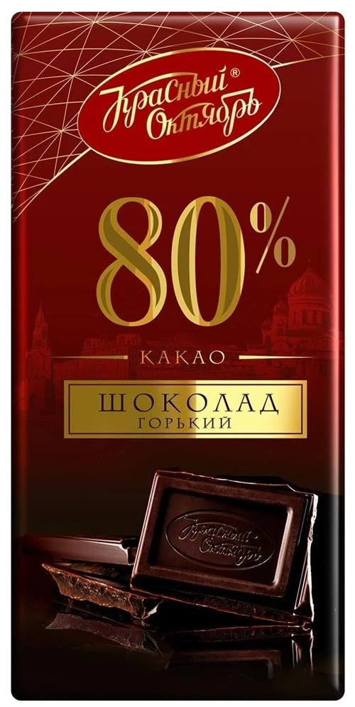 Шоколад Красный Октябрь горький 80%